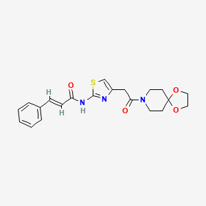 N-(4-(2-oxo-2-(1,4-dioxa-8-azaspiro[4.5]decan-8-yl)ethyl)thiazol-2-yl)cinnamamide