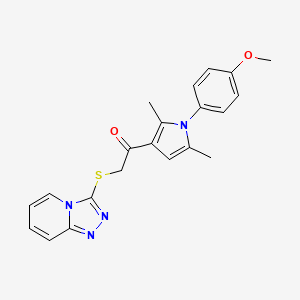 2-([1,2,4]triazolo[4,3-a]pyridin-3-ylthio)-1-(1-(4-methoxyphenyl)-2,5-dimethyl-1H-pyrrol-3-yl)ethanone