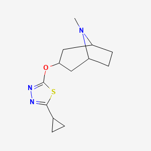 molecular formula C13H19N3OS B2857373 3-[(5-环丙基-1,3,4-噻二唑-2-基)氧基]-8-甲基-8-氮杂双环[3.2.1]辛烷 CAS No. 2196218-03-6