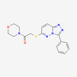 molecular formula C17H17N5O2S B2857374 1-吗啉-2-((3-苯基-[1,2,4]三唑并[4,3-b]哒嗪-6-基)硫代)乙酮 CAS No. 852372-25-9