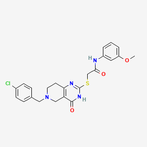 molecular formula C23H23ClN4O3S B2857382 2-((6-(4-chlorobenzyl)-4-oxo-3,4,5,6,7,8-hexahydropyrido[4,3-d]pyrimidin-2-yl)thio)-N-(3-methoxyphenyl)acetamide CAS No. 866864-21-3
