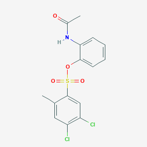 molecular formula C15H13Cl2NO4S B2857384 2-(Acetylamino)phenyl 4,5-dichloro-2-methylbenzenesulfonate CAS No. 2249193-01-7