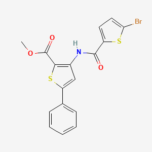 molecular formula C17H12BrNO3S2 B2857389 3-(5-溴噻吩-2-甲酰胺基)-5-苯基噻吩-2-甲酸甲酯 CAS No. 477537-11-4
