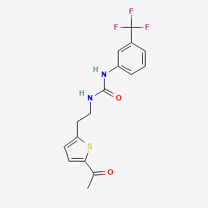 molecular formula C16H15F3N2O2S B2857390 1-(2-(5-乙酰噻吩-2-基)乙基)-3-(3-(三氟甲基)苯基)脲 CAS No. 2034597-11-8