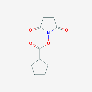 molecular formula C10H13NO4 B2857393 1-[(Cyclopentylcarbonyl)oxy]pyrrolidine-2,5-dione CAS No. 51871-58-0