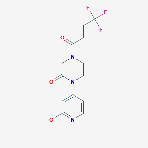 molecular formula C14H16F3N3O3 B2857403 1-(2-Methoxypyridin-4-yl)-4-(4,4,4-trifluorobutanoyl)piperazin-2-one CAS No. 2380098-22-4