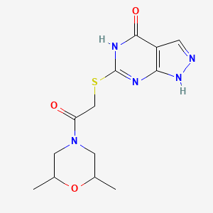 molecular formula C13H17N5O3S B2857404 6-((2-(2,6-二甲基吗啉)-2-氧代乙基)硫代)-1H-吡唑并[3,4-d]嘧啶-4(5H)-酮 CAS No. 877630-62-1