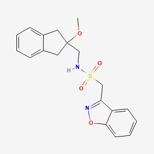 molecular formula C19H20N2O4S B2857406 1-(benzo[d]isoxazol-3-yl)-N-((2-methoxy-2,3-dihydro-1H-inden-2-yl)methyl)methanesulfonamide CAS No. 2034261-83-9