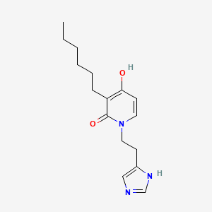 molecular formula C16H23N3O2 B2857414 3-hexyl-4-hydroxy-1-[2-(1H-imidazol-4-yl)ethyl]-2(1H)-pyridinone CAS No. 866138-13-8
