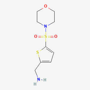 molecular formula C9H14N2O3S2 B2857417 [5-(吗啉-4-磺酰基)噻吩-2-基]甲胺 CAS No. 923206-03-5