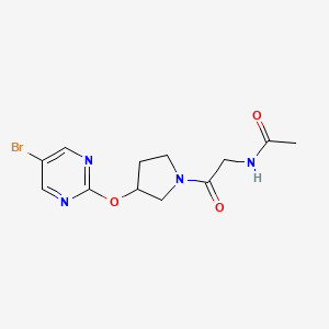 molecular formula C12H15BrN4O3 B2857418 N-(2-{3-[(5-bromopyrimidin-2-yl)oxy]pyrrolidin-1-yl}-2-oxoethyl)acetamide CAS No. 2097931-79-6