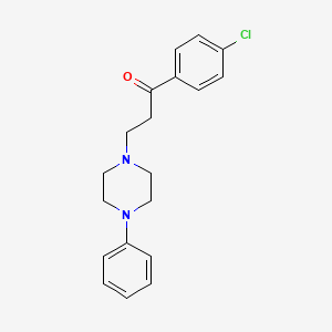molecular formula C19H21ClN2O B2857420 1-(4-氯苯基)-3-(4-苯基哌嗪-1-基)丙انون CAS No. 329779-12-6