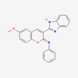 molecular formula C23H17N3O2 B2857425 3-(1H-苯并咪唑-2-基)-6-甲氧基-N-苯基色烯-2-亚胺 CAS No. 1164532-48-2