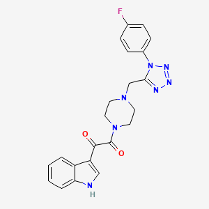 molecular formula C22H20FN7O2 B2857432 1-(4-((1-(4-fluorophenyl)-1H-tetrazol-5-yl)methyl)piperazin-1-yl)-2-(1H-indol-3-yl)ethane-1,2-dione CAS No. 1040651-40-8