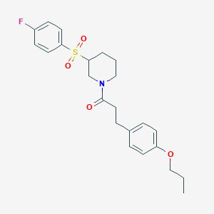 1-(3-((4-Fluorophenyl)sulfonyl)piperidin-1-yl)-3-(4-propoxyphenyl)propan-1-one