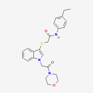 molecular formula C24H27N3O3S B2857460 N-(4-ethylphenyl)-2-((1-(2-morpholino-2-oxoethyl)-1H-indol-3-yl)thio)acetamide CAS No. 878054-58-1