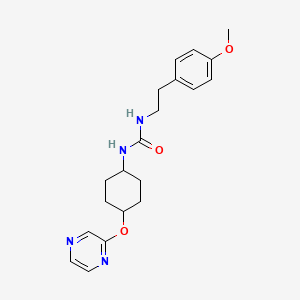 molecular formula C20H26N4O3 B2857467 1-(4-甲氧基苯乙基)-3-((1r,4r)-4-(吡嗪-2-基氧基)环己基)脲 CAS No. 2034316-96-4