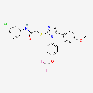 B2857468 N-(3-chlorophenyl)-2-((1-(4-(difluoromethoxy)phenyl)-5-(4-methoxyphenyl)-1H-imidazol-2-yl)thio)acetamide CAS No. 1226436-77-6