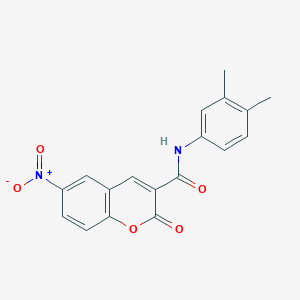 molecular formula C18H14N2O5 B2857474 N-(3,4-二甲基苯基)-6-硝基-2-氧代-2H-色烯-3-甲酰胺 CAS No. 326884-94-0