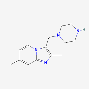 molecular formula C14H20N4 B2857476 2,7-二甲基-3-(哌嗪-1-基甲基)咪唑并[1,2-a]吡啶 CAS No. 851879-16-8