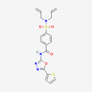 molecular formula C19H18N4O4S2 B2857481 4-(N,N-diallylsulfamoyl)-N-(5-(thiophen-2-yl)-1,3,4-oxadiazol-2-yl)benzamide CAS No. 533871-95-3