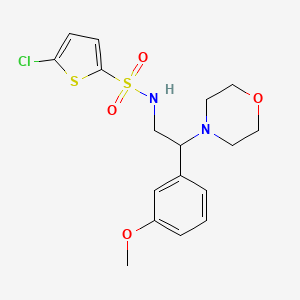 molecular formula C17H21ClN2O4S2 B2857482 5-氯-N-(2-(3-甲氧苯基)-2-吗啉乙基)噻吩-2-磺酰胺 CAS No. 941872-49-7