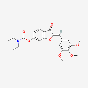 B2857485 (Z)-3-oxo-2-(3,4,5-trimethoxybenzylidene)-2,3-dihydrobenzofuran-6-yl diethylcarbamate CAS No. 858757-63-8