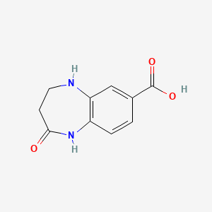 molecular formula C10H10N2O3 B2857489 2-氧代-1,3,4,5-四氢-1,5-苯并二氮杂卓-7-羧酸 CAS No. 1554317-11-1