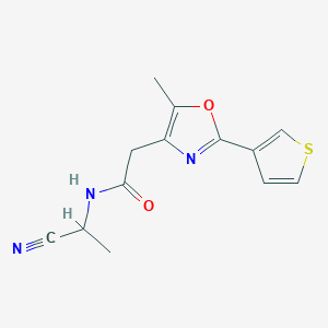 molecular formula C13H13N3O2S B2857491 N-(1-cyanoethyl)-2-[5-methyl-2-(thiophen-3-yl)-1,3-oxazol-4-yl]acetamide CAS No. 1311488-24-0