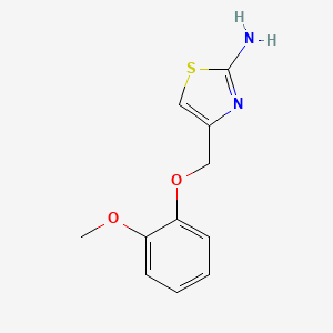 molecular formula C11H12N2O2S B2857500 4-[(2-Methoxyphenoxy)methyl]-1,3-thiazol-2-amine CAS No. 879151-93-6