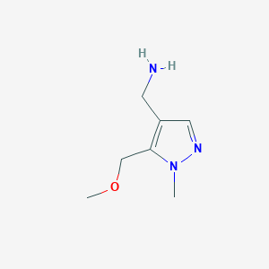 molecular formula C7H13N3O B2857502 [5-(Methoxymethyl)-1-methylpyrazol-4-yl]methanamine CAS No. 1883717-35-8