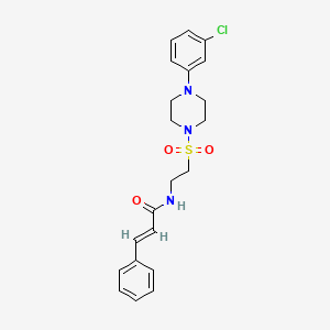 N-(2-((4-(3-chlorophenyl)piperazin-1-yl)sulfonyl)ethyl)cinnamamide