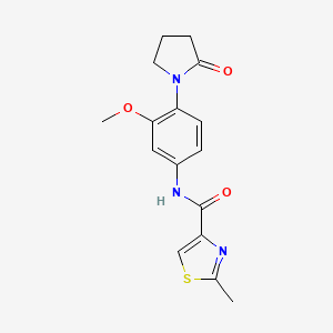 molecular formula C16H17N3O3S B2857516 N-(3-methoxy-4-(2-oxopyrrolidin-1-yl)phenyl)-2-methylthiazole-4-carboxamide CAS No. 1251564-84-7