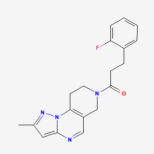 3-(2-Fluorophenyl)-1-(4-methyl-2,3,7,11-tetrazatricyclo[7.4.0.02,6]trideca-1(9),3,5,7-tetraen-11-yl)propan-1-one