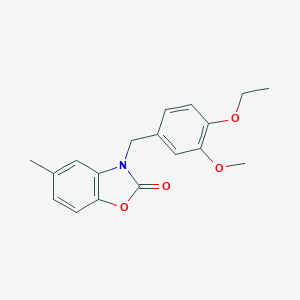 molecular formula C18H19NO4 B285753 3-(4-Ethoxy-3-methoxy-benzyl)-5-methyl-3H-benzooxazol-2-one 