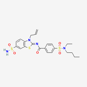 (Z)-N-(3-allyl-6-sulfamoylbenzo[d]thiazol-2(3H)-ylidene)-4-(N-butyl-N-ethylsulfamoyl)benzamide