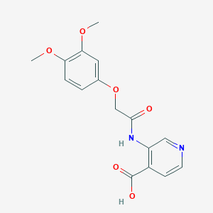 molecular formula C16H16N2O6 B2857535 3-{[(3,4-二甲氧基苯氧基)乙酰基]氨基}异烟酸 CAS No. 1209927-68-3