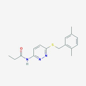 N-(6-((2,5-dimethylbenzyl)thio)pyridazin-3-yl)propionamide