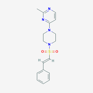 2-Methyl-4-[4-[(E)-2-phenylethenyl]sulfonylpiperazin-1-yl]pyrimidine