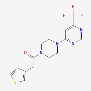 2-(Thiophen-3-yl)-1-(4-(6-(trifluoromethyl)pyrimidin-4-yl)piperazin-1-yl)ethanone