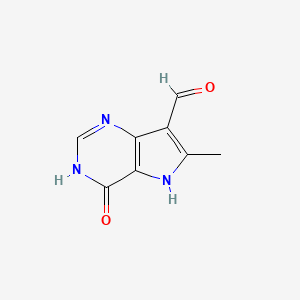 molecular formula C8H7N3O2 B2857568 6-Methyl-4-oxo-4,5-dihydro-3H-pyrrolo[3,2-d]pyrimidine-7-carbaldehyde CAS No. 2138159-60-9