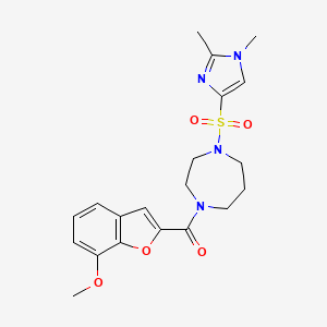 (4-((1,2-dimethyl-1H-imidazol-4-yl)sulfonyl)-1,4-diazepan-1-yl)(7-methoxybenzofuran-2-yl)methanone