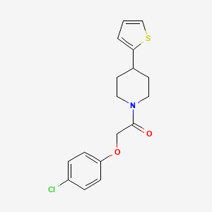 molecular formula C17H18ClNO2S B2857573 2-(4-氯苯氧基)-1-(4-(噻吩-2-基)哌啶-1-基)乙酮 CAS No. 1396674-38-6