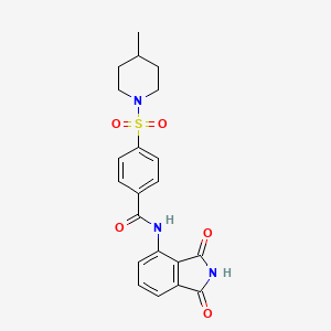 molecular formula C21H21N3O5S B2857578 N-(1,3-dioxoisoindolin-4-yl)-4-((4-methylpiperidin-1-yl)sulfonyl)benzamide CAS No. 683792-05-4