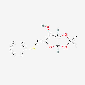 molecular formula C14H18O4S B2857585 (3aR,5S,6R,6aR)-2,2-dimethyl-5-[(phenylsulfanyl)methyl]-tetrahydro-2H-furo[2,3-d][1,3]dioxol-6-ol CAS No. 157555-88-9