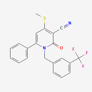 4-(Methylsulfanyl)-2-oxo-6-phenyl-1-(3-(trifluoromethyl)benzyl)-1,2-dihydro-3-pyridinecarbonitrile