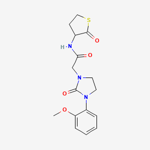 molecular formula C16H19N3O4S B2857594 2-(3-(2-甲氧基苯基)-2-氧代咪唑烷-1-基)-N-(2-氧代四氢噻吩-3-基)乙酰胺 CAS No. 1251557-69-3