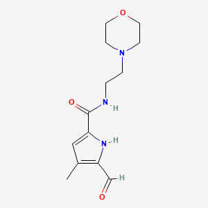 molecular formula C13H19N3O3 B2857595 5-甲酰基-4-甲基-N-[2-(吗啉-4-基)乙基]-1H-吡咯-2-甲酰胺 CAS No. 346600-26-8