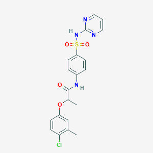 molecular formula C20H19ClN4O4S B2857597 2-(4-氯-3-甲基苯氧基)-N-[4-(嘧啶-2-磺酰氨基)苯基]丙酰胺 CAS No. 692273-13-5