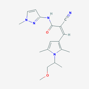 molecular formula C18H23N5O2 B2857600 (Z)-2-氰基-3-[1-(1-甲氧基丙烷-2-基)-2,5-二甲基吡咯-3-基]-N-(1-甲基吡唑-3-基)丙-2-烯酰胺 CAS No. 1252568-81-2